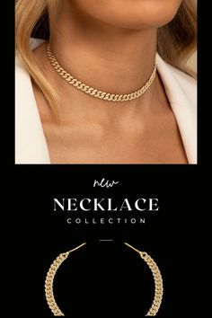 Our go to necklace for day-to-night outfits. The 14K Gold plated adjustable Cuban Necklace choker can be worn as both a necklace and choker, to suit your vibe and style of the day. #womensnecklaces #Necklace #womensfashion #style #giftforher #giftguide #gifts Adjustable Length Choker Chain Necklace, Gold Resizable Choker As Gift, Resizable Gold Choker As Gift, Adjustable Gold Chain Choker As Gift, Adjustable Gold-plated Choker, Elegant Resizable Choker Jewelry, Elegant Resizable Choker Necklace, Trendy Gold Plated Clavicle Chain Choker, Trendy Gold Choker With Adjustable Length