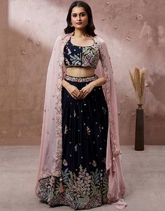 Exclusive Party Wear Heavy Lehenga Choli Collection Pink Georgette Lehenga Choli Front View Pink Georgette Lehenga, Designer Choli, Heavy Lehenga, Blue Dupatta, Bridesmaid Lehenga, Georgette Lehenga, Organza Lehenga, Georgette Dupatta, Embroidered Lehenga