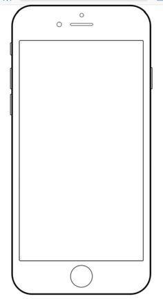 an iphone with a blank screen on the front and side, in black and white