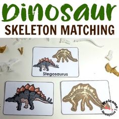 dinosaur skeleton matching game for kids to play with