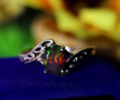 Black Oval Opal Ring For Formal Occasions, Oval Black Opal Jewelry, Black Oval Opal Jewelry, Black Oval Opal Ring, Black Oval Opal Gemstone Ring, Black Opal Ring For Anniversary, Rings Opal, Opal Ring Vintage, Vintage Silver Jewelry