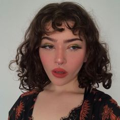 Nose Piercing Curly Hair, Soft Make Up, Bangs Curly Hair, Bangs Curly, Shorter Hair, Septum Jewelry, Curly Hair With Bangs, Hair Routine, Hair Routines