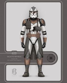 the star wars character is dressed in armor