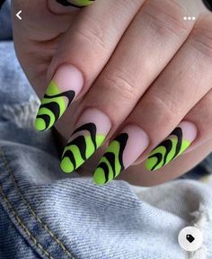 nail nail designs nail polish nail ideas nail design nail art designs nails acrylic nails art nail art ideas nails ideas nail designs summer nail gel nails design nail polish colors nails fall nail colors nail polish ideas nail tips nail trends nail tutorials nails inspiration nail set #nail #nails #nailpolish #nailsdesigns #NailsIdea Rave Nails, Nails Grunge, Black Halloween Nails, Neon Nail Designs, Neon Green Nails, Goth Nails, Striped Nails, Neon Nails