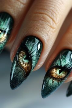 #BEAUTY ,#REALATIONSHIPS #Fashion #Outfits #Winter Outfits #Animals Nail Art Cat Eye, Nail Art Cat, Black And White Snake, Cat Eye Nail, Nails Inspiration Summer, Dragon Nails, Nails Tutorial, Eye Nails, Finger Nails