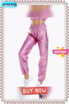 Casual Sports Street Hip Party Urban Leisure Shiny Colorful Trousers Laser Loose Women's Pants Colorful Trousers, Loose Womens Pants, Women's Pants, Womens Bottoms, Pants For Women, Trousers, Sports, Pants, Best Deals