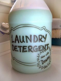 there is a bottle that says laundry deterant on it