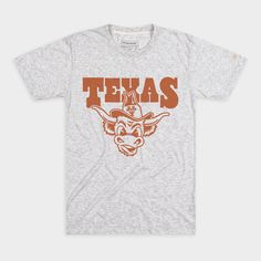 This retro Longhorn mark dates back to the mid-twentieth century, but we think it's safe to call it timeless. And the shirt? Even softer than it looks. Products are mocked up on a size S. Graphics may appear smaller on larger sizes. Longhorn Shirt, Texas Longhorns Outfits, Ut Shirts, Texas Football, Ut Austin, Latest T Shirt, Texas Longhorns, Shirt Store, Grey Shirt