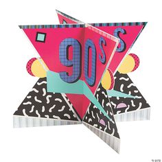 an origami style 90's birthday card with the number 90 on it