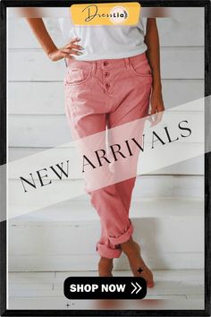 Solid Pants Casual Pink Straight Pants, Pink Baggy Straight Leg Pants, Pink Baggy Ankle-length Pants, Pink Baggy Straight Leg Bottoms, Pink Long Pants With Solid Color, Baggy Pink Straight Leg Pants, Baggy Ankle-length Pink Pants, Pink Ankle-length Pants With Pockets, Casual High Waist Relaxed Fit Chinos