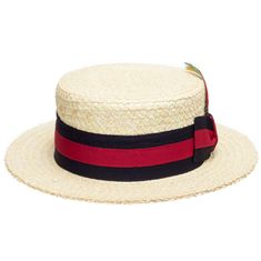 Wear this retro new heavy straw skimmer hat. For many decades, it was the man's straw hat of choice. This classic Italian new heavy straw skimmer has been associated with sailing, boating, barbershop quartets, jazz bands, and the like. It is a natural off-white color and is real, not plastic or Styrofoam. The Classic Boater hat is lightweight and has a comfortable sweatband. Fashionable for both men and women. Material: StrawBrim: 2"Crown: 3 1/2"Hatband: 2 1/8"Climate: Sun Measurements are appro Retro Adjustable Top Hat For Summer, Classic Adjustable Straw Boater Hat, Vintage Hat Bands For Beach With Flat Crown, Retro Summer Hat Bands With Flat Brim, Vintage Straw Boater Hat With Short Brim, Retro Adjustable Straw Hat With Short Brim, Vintage Adjustable Boater Hat With Flat Crown, Vintage Flat Crown Hats For Beach, Vintage Flat Crown Hats For The Beach