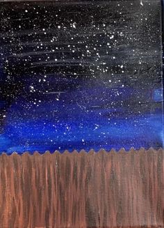 an acrylic painting of a night sky with stars