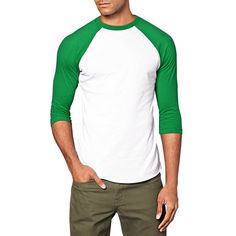 The Baseball Raglan 3/4 sleeve shirts are here! Stylish, comfortable, and affordable! All that you could ask for in a shirt wrapped into one. Suitable for casual wear and sportswear.These shirts will put a stylish edge into your versatile leisurewear wardrobe. Size: M.  Color: White.  Gender: male.  Age Group: adult. Casual Green Shirt With 3/4 Sleeves, Casual Green 3/4 Sleeve Shirt, Green Cotton Top With 3/4 Sleeve, Basic Cotton Tops With 3/4 Sleeves, Basic 3/4 Sleeve Cotton Top, Basic Cotton Top With 3/4 Sleeves, Green Casual T-shirt With 3/4 Sleeve, White Cotton T-shirt With 3/4 Sleeves, Green Relaxed Fit Half Sleeve T-shirt