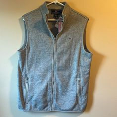 Nwt Vineyard Vines Gray Fleece Vest Mens Size Small Gray Heathered Light Weight Fleece Lined Vests Mens, Cell Phone Holster, Phone Holster, Fleece Vest, Walker Boots, Fit N Flare Dress, Rain And Snow Boots, Boot Sandals, Vineyard Vines