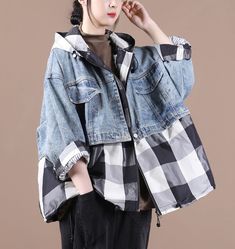 Women Casual Hooded Parka Plus Size Coat Jacket ,Custom make service available! Please feel free to contact us if you want this coat custom made.Materials : cotton blendedSize: M: chest:138 cm length:72 cm sleeve：72cm Most of our dresses are made of cotton linen fabric, soft and breathy. loose dresses to make you comfortable all the time.Flattering cut. Makes you look slimmer and matches easily.Payment:We accept payment by paypal and credit card. if you would like to pay by credit card, please c Plus Size Coat, Dresses To Make, Patchwork Coat, Fall Plus Size, Loose Dresses, Plus Size Fall, Short Women, Plus Size Coats, Upcycled Fashion