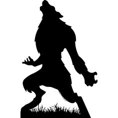 a silhouette of a bigfoot standing on one leg with his foot in the air