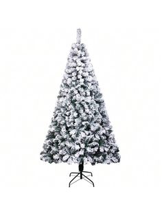 a white christmas tree with snow on the top and branches in black stands upright against a white background