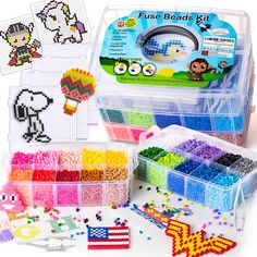 the beading kit is packed with beads