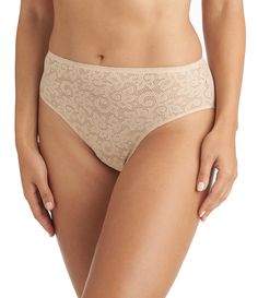 From TC Fine Shapewear&#x2C; this panty features:Beautiful & comfortable soft stretch laceSmooth under clothesNo panty lines and no ride for all-day comfortOur breathable wonderful edge silicone finish&#x2C; placed at the backs of the leg openingsModerate rear coverageCotton gussetNylon/elastaneMachine wash/tumble dry lowImported. Beige Lace Brief Bottoms, Elegant Stretch Lace Bottoms, Elegant Stretch Bottoms With Delicate Lace, Elegant Bottoms With Delicate Lace And Stretch, Elegant Full Coverage Lace Bottoms, Seamless Full Coverage Lace Bottoms, Beige Stretch Bottoms With Delicate Lace, Seamless Lace Brief Bottoms, Stretch Lace Brief Bottoms