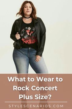 Get ready to rock out with these 14 plus-size outfit ideas perfect for any rock concert. From edgy leather jackets and band tees to bold prints and ripped jeans, these looks combine comfort and confidence. Complete your outfit with chunky boots, statement jewelry, and a cool attitude to truly own the rockstar vibe! #PlusSizeFashion #RockConcertOutfit #CurvyStyle #ConcertReady Outfit With Chunky Boots, Cool Attitude, Dress Over Pants, Rocker Tee, Graphic Dress, Rock Concert, Faux Leather Skirt