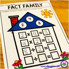 a printable worksheet for kids to practice addition skills on the fact family