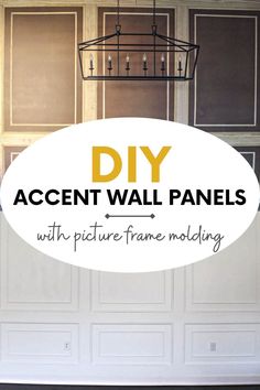 a white door with the words diy accent wall panels