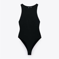 Zara High Neck Bodysuit Never Worn Super Good Condition! Size S Black Bodysuit Outfit, Black Sleeveless Bodysuit, Halter Neck Bodysuit, Body Noir, Zara Bodysuit, Mode Zara, High Neck Bodysuit, Zara Outfit, Body Suit Outfits