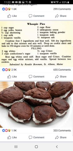 an image of some chocolate cookies on a plate with white frosting and icing