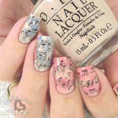 Finger Makeup, Fantastic Nails, Notes Piano, Mani Monday, Nail Water Decals, Nail Stencils, Nail Rhinestones