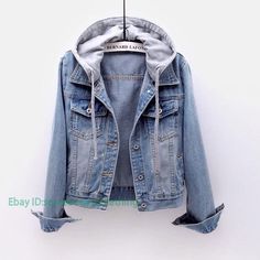 Women's Denim Short Coat Spring Autumn Korean Long Sleeve Slim Fit Hooded Jacket   Color:Dark Blue  Light Blue Size:S-5XL Material:Cotton Blend       Payment 1. Payment must be made within 7 days of auction closing (Unpaid dispute will automatically open when item is not paid in 7 days). 2. PLEASE NOTE: SHIPPING&HANDING DOES NOT INCLUDE DUTIES, LOCATL TAXES OR ANY OTHER IMPORTATION FEES. 3. Please list your special requests (color, packages, value of declaration, etc.) in the EBAY NOTES SECTION Winter Jeans Jacket, Denim Jacket Short, Denim Coat Women, Hooded Denim Jacket, Outwear Women, Boyfriend Jean, Kehlani, Slim Denim, Estilo Chic