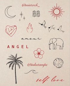 an image of various tattoos on paper