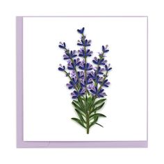 Lavender Greeting Card by Quilling Card Quilling Flowers, Paper Quilling Designs, Quilling Patterns, Quilling Cards, Floral Squares, Quilling Designs, Square Card, Lavender Flowers, Card Kit