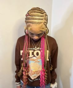 Hairstyle ideas, Black girl. Baddie Hairstyles Braids Black, Braided Designs, Cute Braided Hairstyles, Braided Hairstyles For Teens, Protective Hairstyles Braids, Pretty Hair Color