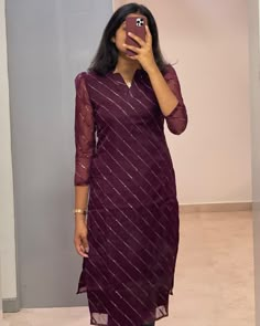 comment ‘AARA’ to know price E- 1208 wine organza sequence kurti with 3/4th sleeves (with lining) Sizes: XS to XL Mild soap handwash and steam ironing is recommended Dm for orders and price Colour may slightly vary due to lighting Model Size -Xs [kurti, festive, maxi, co ord, kurta sets, regular wear, casual wear, office wear, style, marriage] #kurti#casulakurti#dailywearkurti#smallbusiness#officewearkurti#officewearstyle#kurtisofeyal#festivekurtis#kurtidesign#kurtis #kurticollection#k... Organza Material Kurti, Official Kurti Designs, Kurtis For Office Wear Casual, Kurtha Models Latest, Latest Kurta Designs Women Classy, Kurti Hand Designs, Traditional Kurti Designs, Kurti Set Designs Latest, Kurthi Models Latest