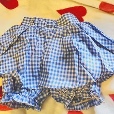 Cute Little Poofy Gingham Skort With A Bow On The Front And Back Shirring For Comfort! Perfect For A Kawaii Outfit On Its Own, But Just As Great For Lounging, Sleeping, Or Wearing Under Something Else For Modesty. These Are New With The Tag From A Small Chinese Brand Bought Directly From The Chinese-Only Shopping Site, Taobao. They Were Only Removed From The Package For Pictures. Us Size Xs-S. Playful Blue Ruffled Bottoms, Blue Ruffled Bloomers For Summer, Summer Blue Ruffled Bloomers, Cute Light Blue Cotton Bottoms, Blue Short Bloomers For Summer, Cute Light Blue Bottoms For Summer, Cute Light Blue Summer Bottoms, Blue Cotton Bloomers With Ruffles, Cute Blue Summer Bloomers