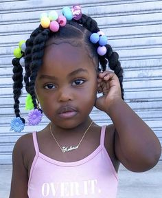 Simple Protective Styles, Beaded Cornrows, Natural Hairstyles For Black Kids, Styles For School, Easy Natural Hairstyles, Mixed Kids Hairstyles, Toddler Braided Hairstyles, Hairstyles For Black Kids