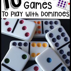 domino game with text overlay that reads 10 fun games to play with dominos