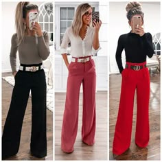 High Waisted Black Dress Pants Outfit, Slacks And Flats Work Outfits, Slacks With Heels Outfit, Red High Waisted Pants Outfit, Womens Realtor Outfits, Slacks Dressy Outfit, Spring Outfits 2023 Dressy Casual, Business Casual Outfits For Moms, Work Sweatshirt Outfit