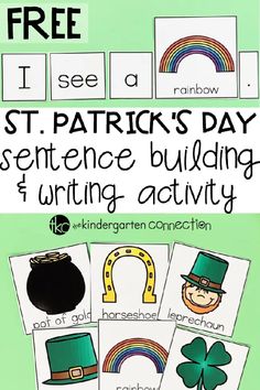 st patrick's day sentence building and writing activity for kids to practice their language skills