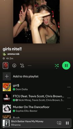 #girlsnight #playlist #spotify #gettingready #drinking #songs #hype #friends #fun #club #goingout #goingoutplaylist #gettingreadyplaylist #bestfriends #music Hype Spotify Playlist, Girls Night Playlist, Drinking Songs, Night Playlist, Playlist Song, Summer Songs Playlist, Throwback Songs, Party Playlist