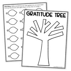 two printable worksheets for the gratitude tree, each with different shapes