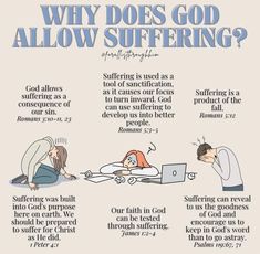 a cartoon depicting the differences between suffering and self - suffinations in god