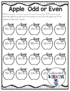 an apple odd or even worksheet