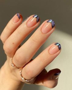 Really Short Nails, Ethereal Fairy, Butterfly Nail Designs, Awesome Nails, Work Nails, Take It Off, Nail Art Designs Diy, White Acrylic Paint, Pretty Nail Art