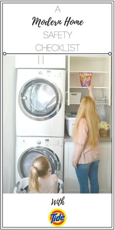 a modern home safety checklist with Tide, childproofing 2.0, poison prevention week, safeguards for the modern home, safe laundry pac storage Office And Laundry Room, Home Safety Checklist, Safety Checklist, Room Tips, Family Wellness, Better Parent, Security Tips, Baby Center, Home Safety