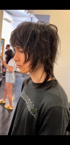 Long Straight Mullet Men, Long Emo Hair Men, Short Alternative Hair Men, Mens Wolf Cut Hair Long, Emo Hair Men, Shaggy Mens Haircut, Vkei Hairstyles, Shag Haircut Men, Emo Boy Haircut