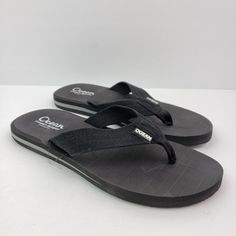 New Ocean Resort Casino Atlantic City Mens Size 10 Black Slip On Comfort Flip Flop Sandals Black Round Toe Flip Flops For Beach Season, Black Cushioned Flip Flops For Outdoor, Black Open Toe Flip Flops For Beach, Black Casual Flip Flops For Beach Season, Black Open Toe Flip Flops For Beach Season, Casual Black Flip Flops For Beach Season, Outdoor Black Cushioned Flip Flops, Black Slip-on Flip Flops For Beach, Black Slip-on Flip Flops For Beach Season