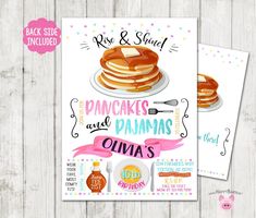 two pancakes are on top of each other with the words'rise and stand '