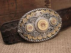 Shotshell & Bullet Oval Belt Buckle - BEST SELLER!-SureShot Jewelry Story Show, Cowboy History, Bullet Casing Jewelry, Oval Belt, Steel Belt Buckle, Cool Belt Buckles, 9mm Bullet, Fancy Accessories, Bullet Shell