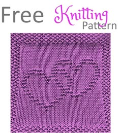 a knitted square with the words free knitting pattern written in small letters on it